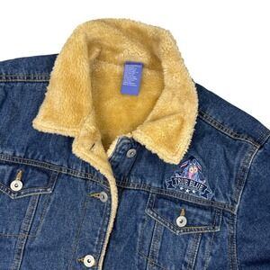 Disney Eeyore Denim Sherpa Lined Jacket Women's‎ Size L Blue Embroidered